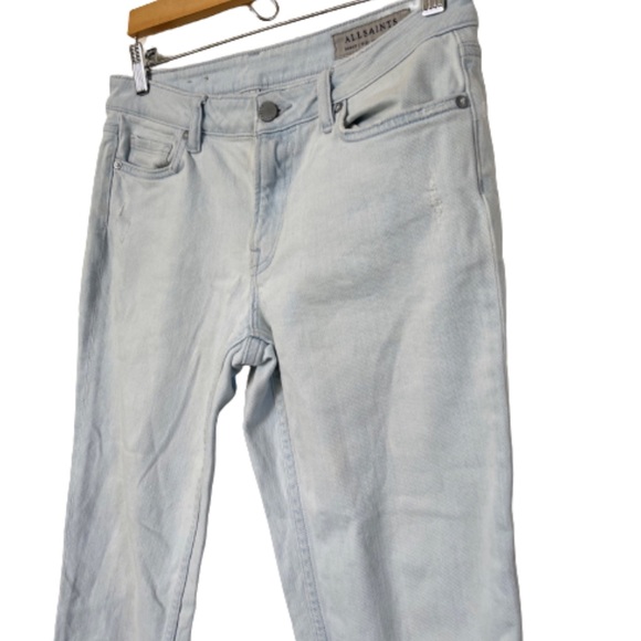 All Saints Mast Cropped Light Wash Jeans - Picture 7 of 10